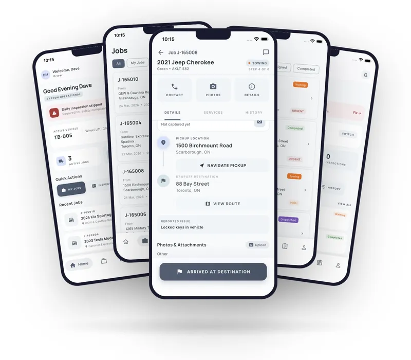 TowBridge Mobile App screenshots